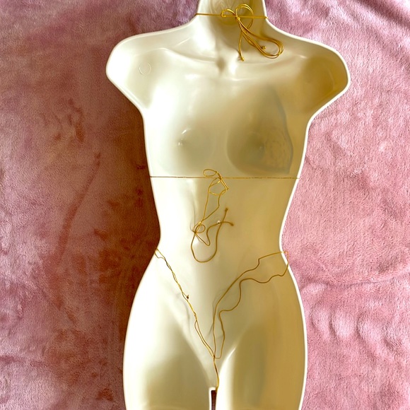 Colleen Kelly micro gold string bikini. Size L - Picture 2 of 7